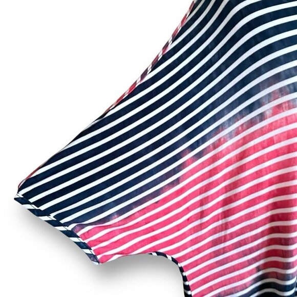La Vanya Womens Tunic Top Plus Sz 3X Blue Pink Stripe Ombre Tie Dye Boho Stretch - Picture 6 of 10